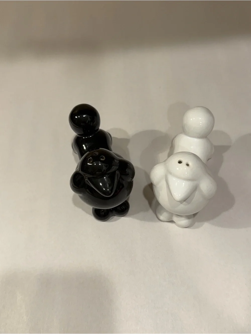 RARE Vintage Ceramic Poodle Shakers Salt and Pepper Set, Used